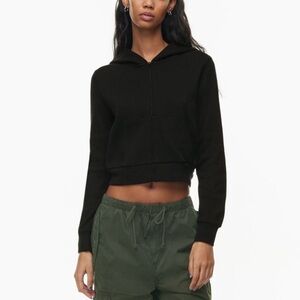 TNA Waffle Zip Hoodie Black Size XS